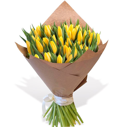 Фото товара 45 жёлтых тюльпанов "Золотое руно"